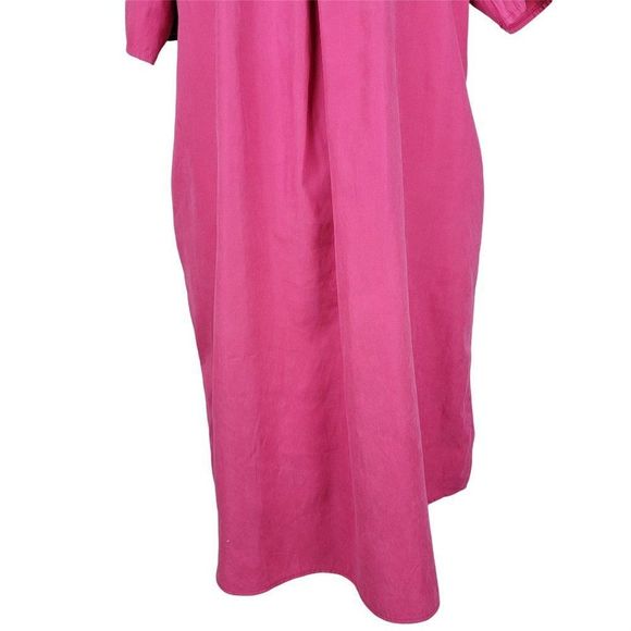 Unbranded Pink Colorful Lip Print Midi Shift Short Sleeves Pocket Dress Size XL - Picture 8 of 10